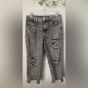 SO | Washed Gray Distressed Crop Jean